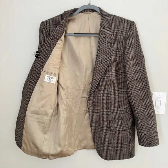 Vintage Valentino Uomo Plaid Tweed Wool
Sports Coat Blazer Jacket Houndstooth 38 - Picture 12 of 16